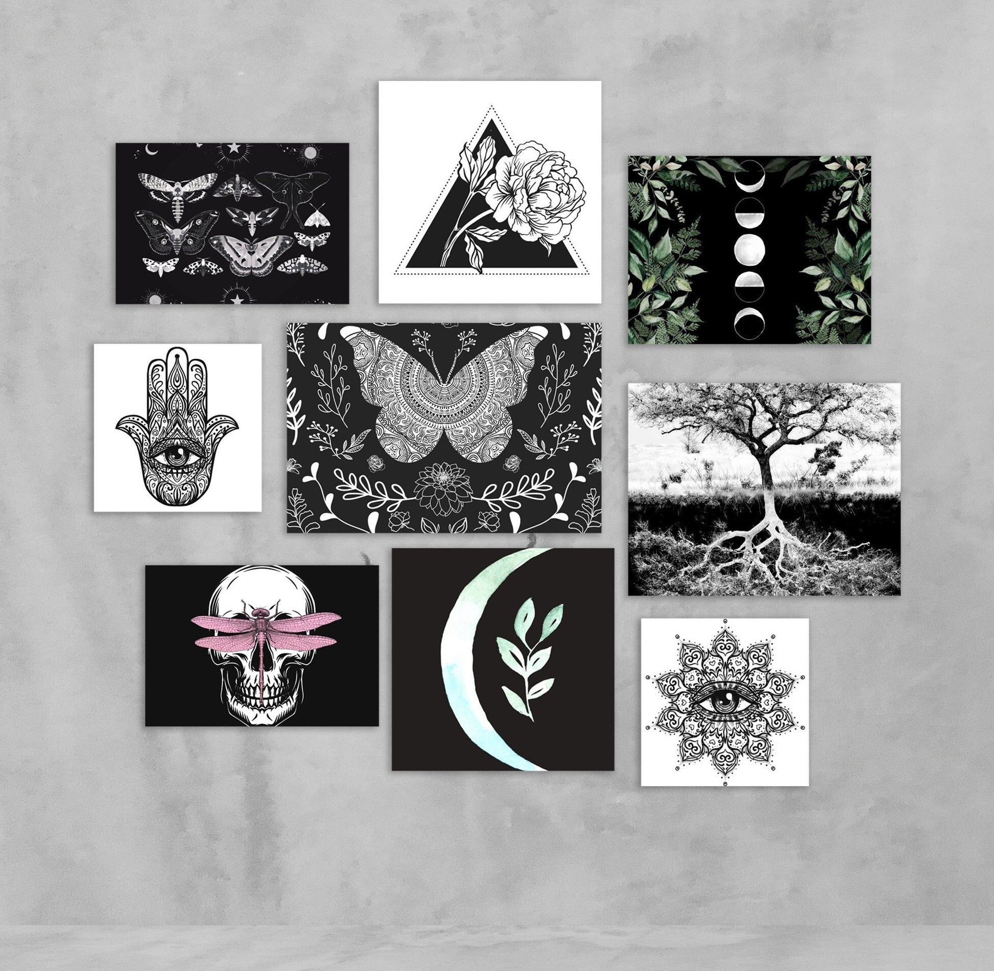 Gothic Aesthetic Collage Prints - Dorm Room Prints - Collage of different sizes - aesthetic room decor by DesignBohemian