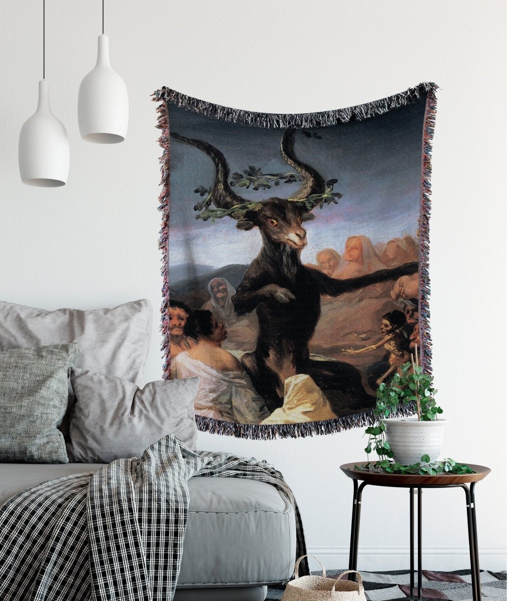 Black Phillip Woven Throw Blanket – Wiccan Witchy Tapestry