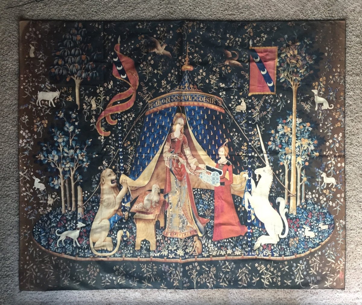 Lady With Unicorn Tapestry Autumn (Printed)