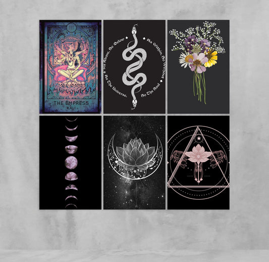 Set of Gothic Aesthetic Collage Prints - Dorm Room Prints - Collage of Pink and Black - aesthetic room decor by DesignBohemian