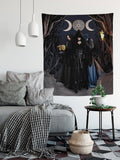 Hecate Moon Goddess Tapestry - Witchy Triple Goddess Wall Decor