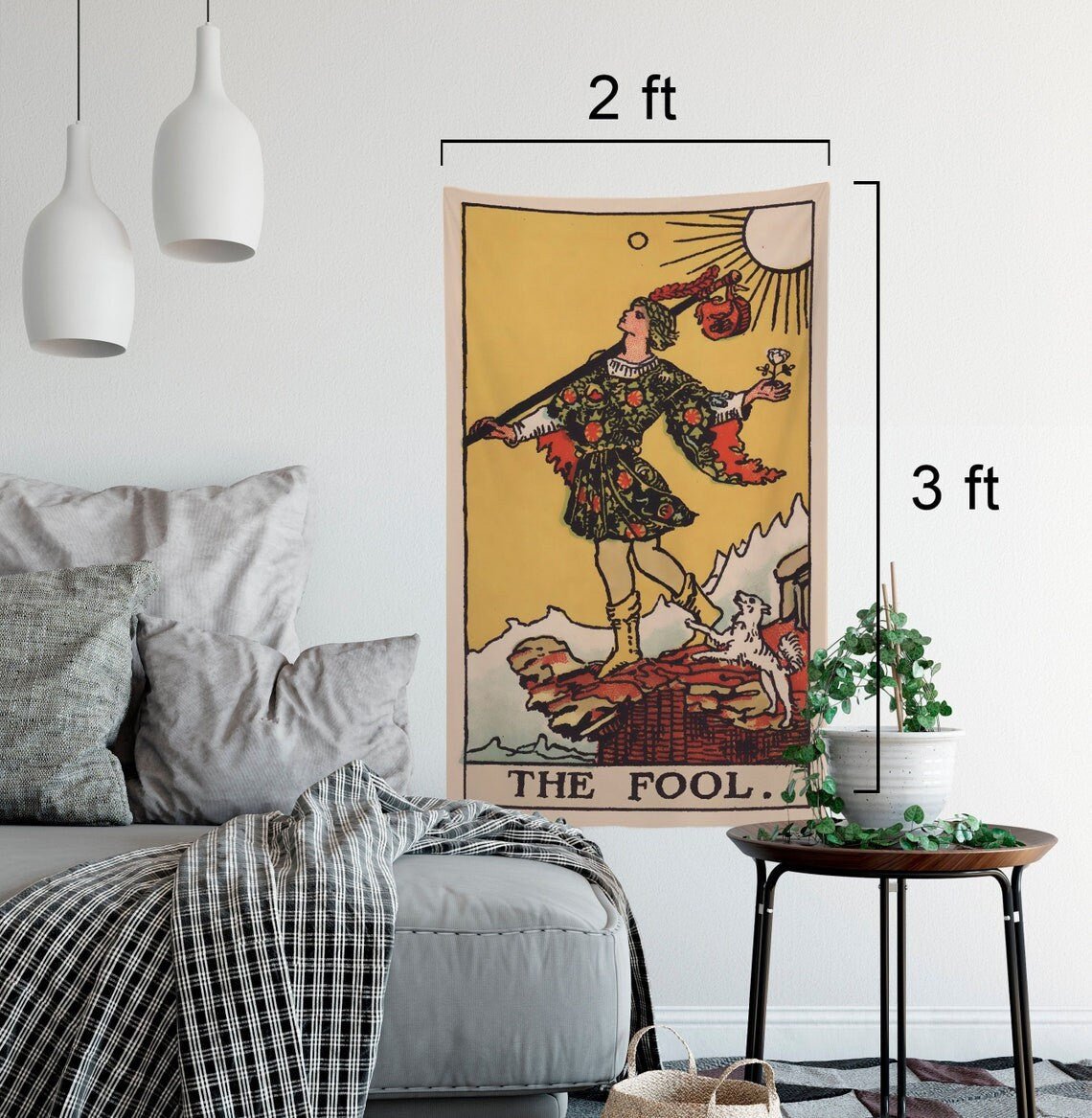 The Fool Tarot Card Tapestry - Rider Waite Design
