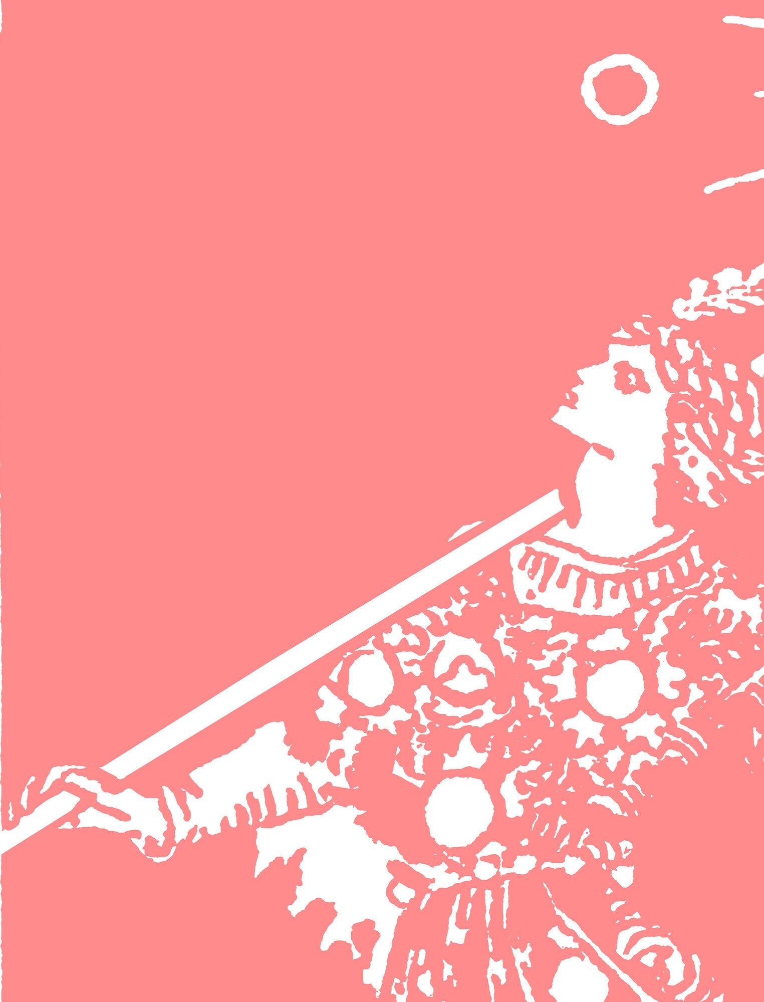 The Fool - Tarot Card Print - The Fool Card Pink and White Poster, No Frame