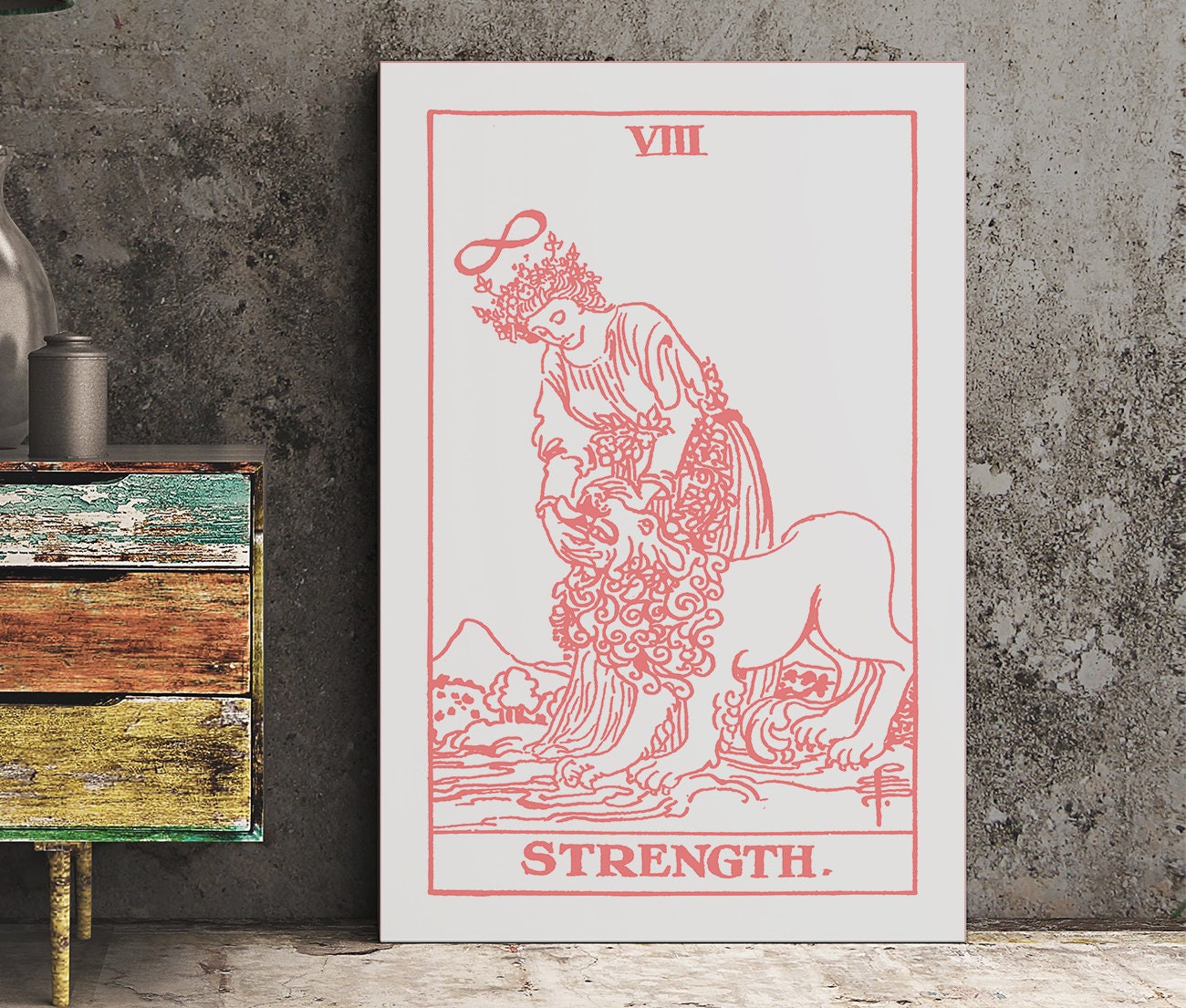Strength - Tarot Card Print - The Strength Card Poster, No Frame