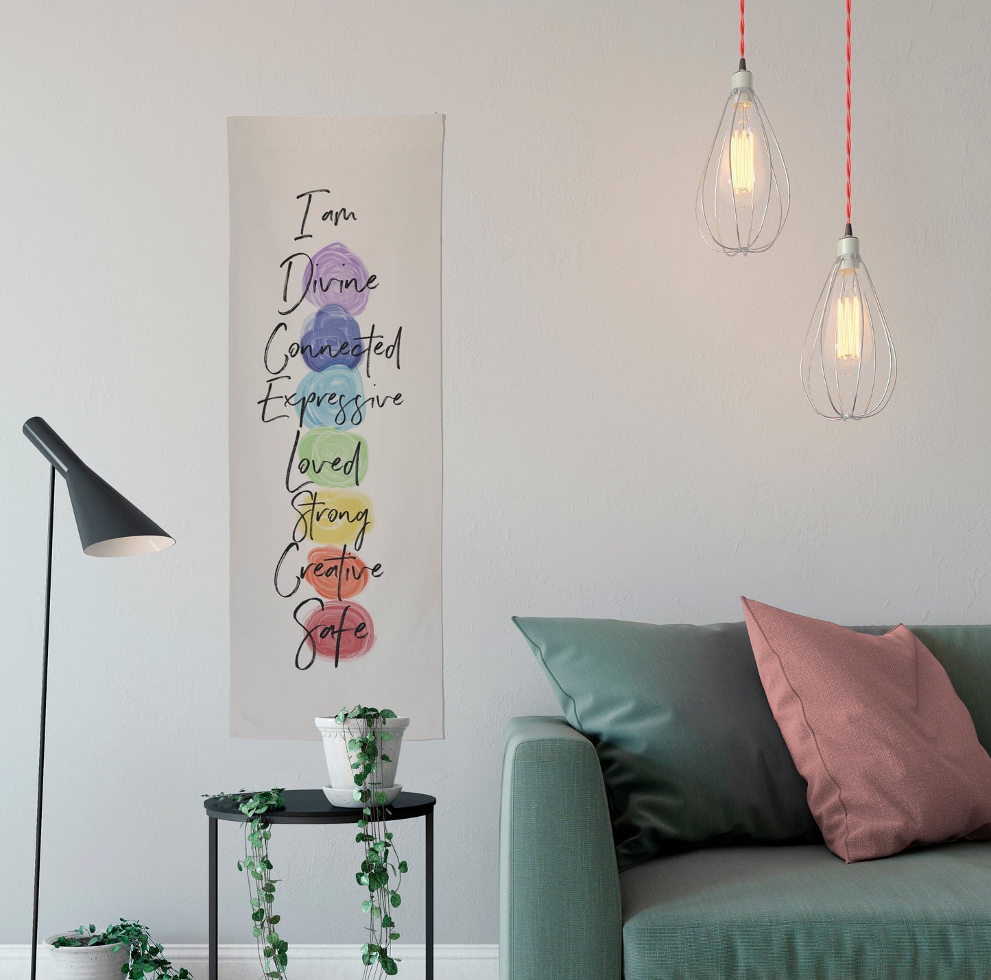 Chakra Tapestry - Positive Affirmations - Daily Meditations - Balance Energy Art by DesignBohemian