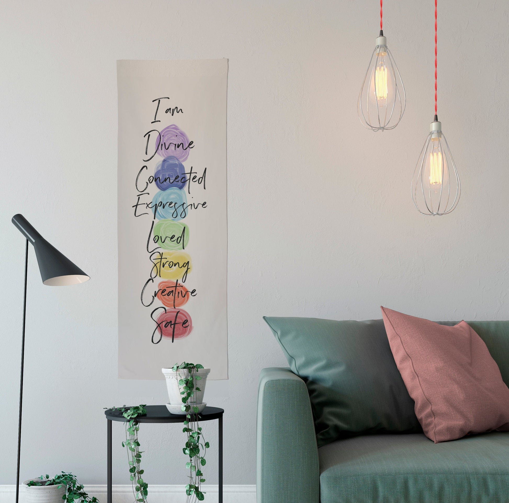 Chakra Tapestry - Positive Affirmations - Daily Meditations - Balance Energy Art by DesignBohemian