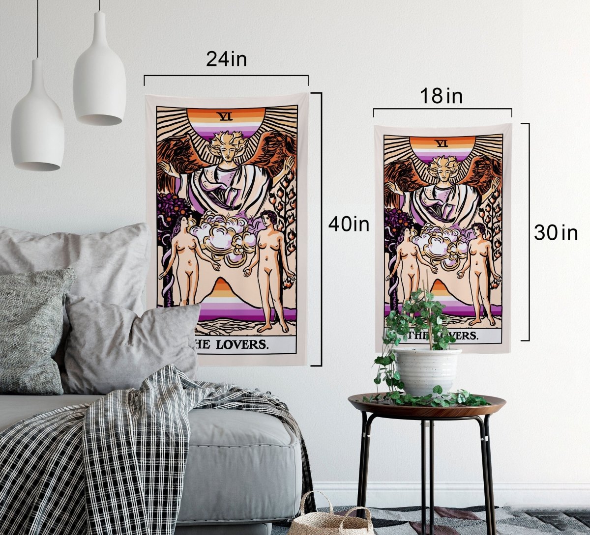 The Lovers Tarot Card Tapestry - Rider Waite Deck