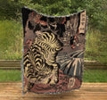 Woven Cotton Blanket - Flora and Fauna Japanese Dragon vs Tiger