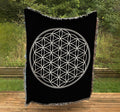 Flower of Life Woven Blanket, Sacred Geometry Tapestry