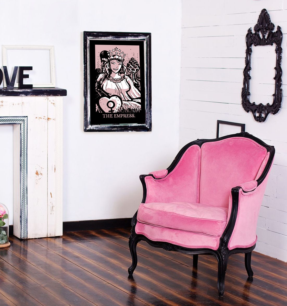 The Empress Pastel Goth Print - Pink Empress Tarot Poster by DesignBohemian