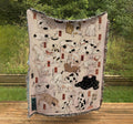 Woven Cotton Blanket - Japanese Cats