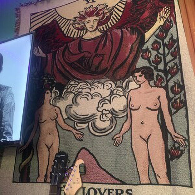 The Lovers Tarot Card Woven Blanket - Rider Waite Tapestry