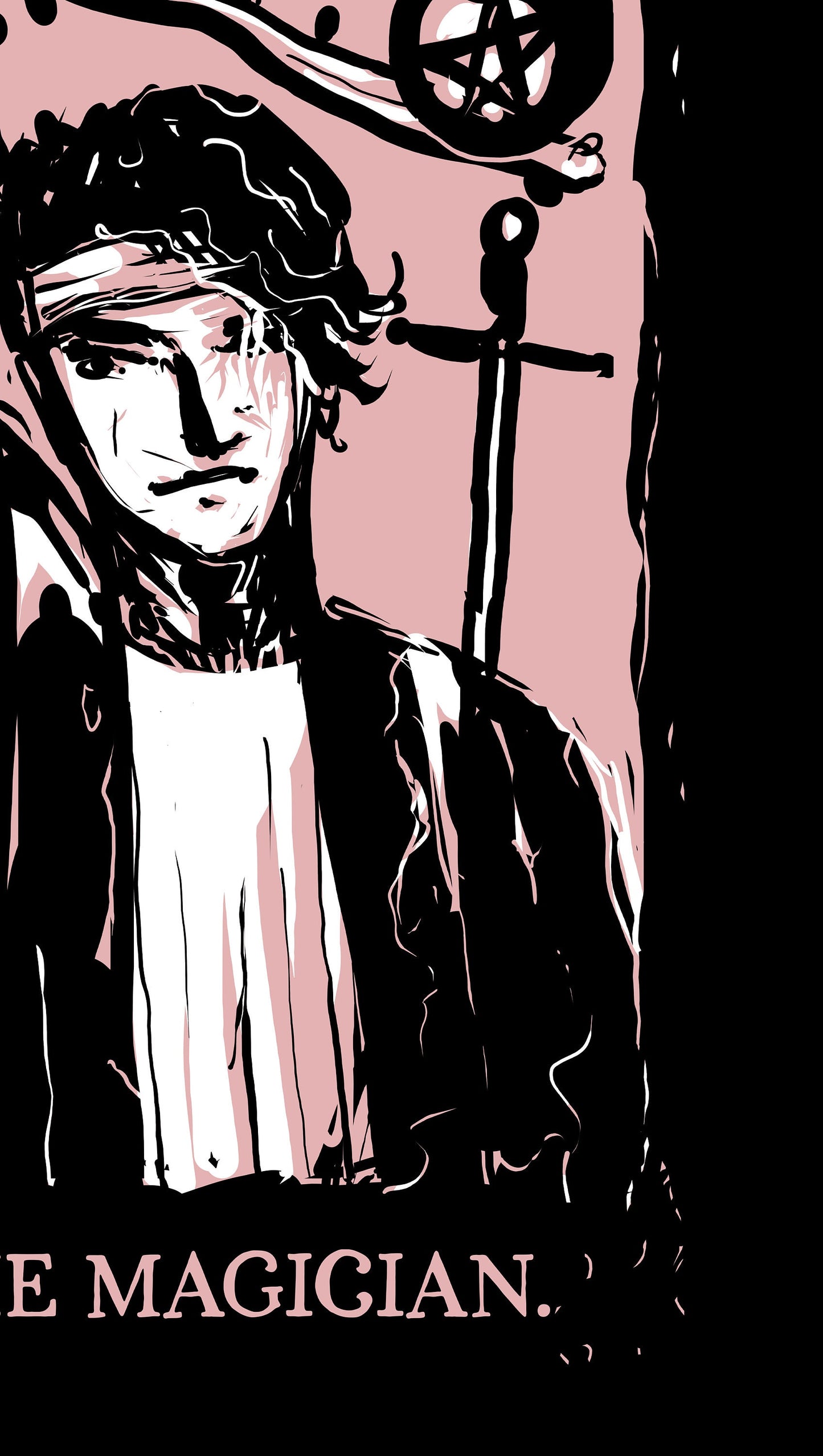 The Magician Tarot Print: Pink Goth Pastel Tarot Poster by DesignBohemian