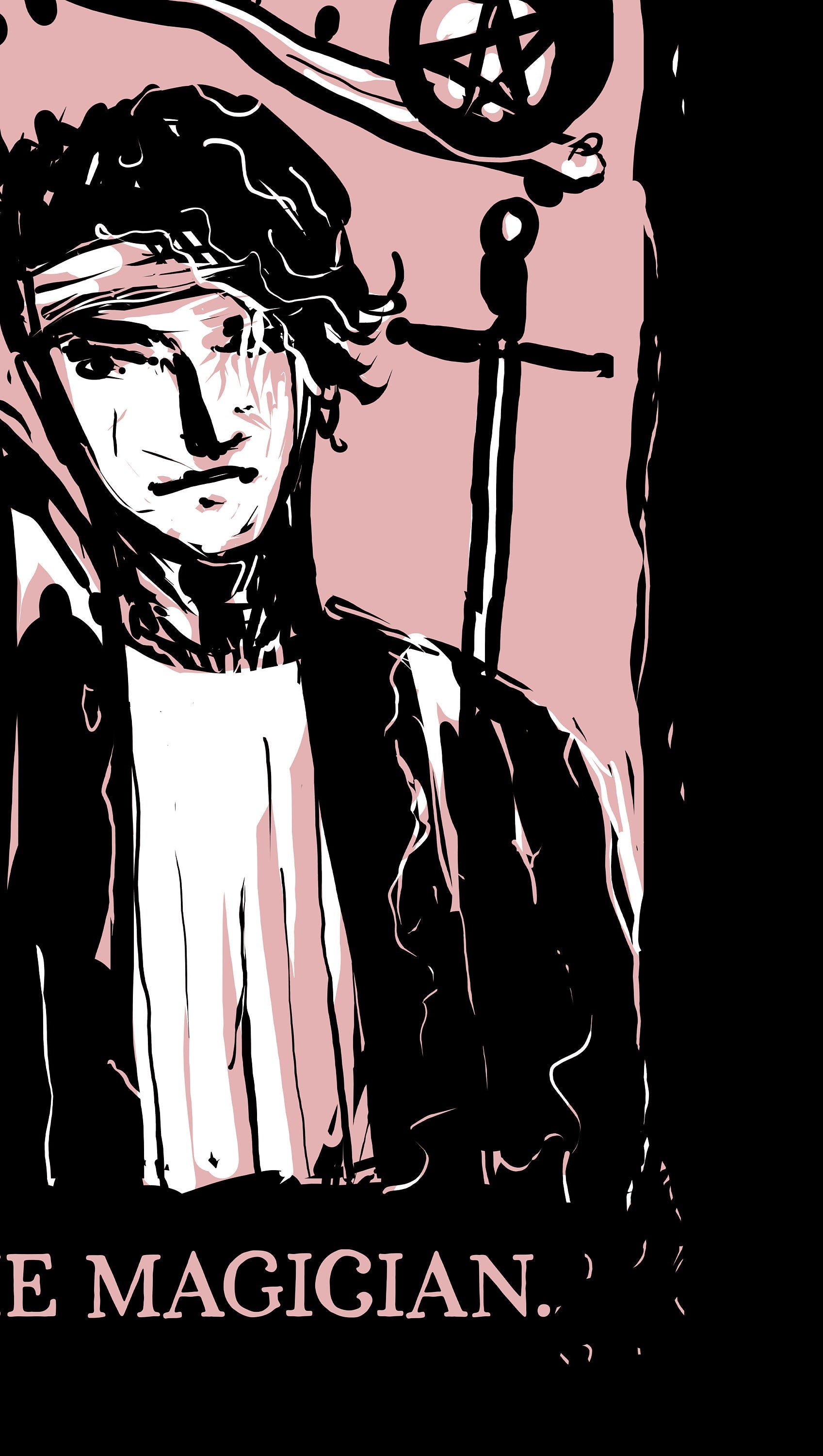 The Magician Tarot Print: Pink Goth Pastel Tarot Poster by DesignBohemian