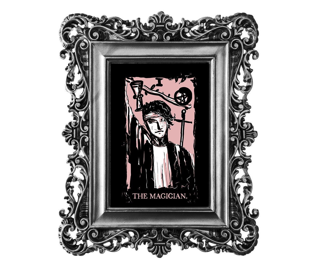 The Magician Tarot Print: Pink Goth Pastel Tarot Poster by DesignBohemian