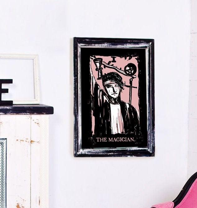 The Magician Tarot Print: Pink Goth Pastel Tarot Poster by DesignBohemian