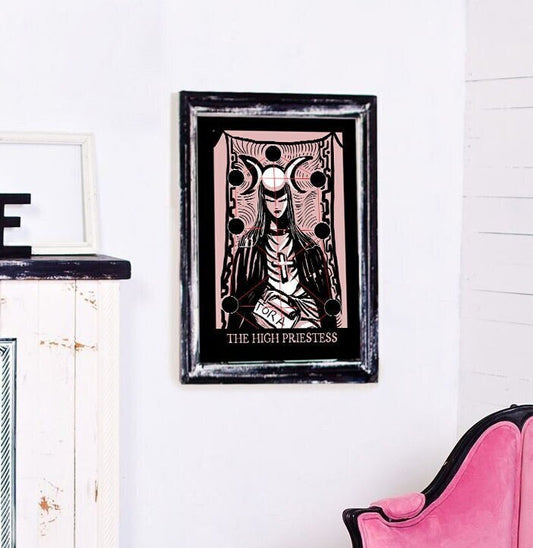 High Priestess Tarot Print: Goth Pink Empress Poster by DesignBohemian
