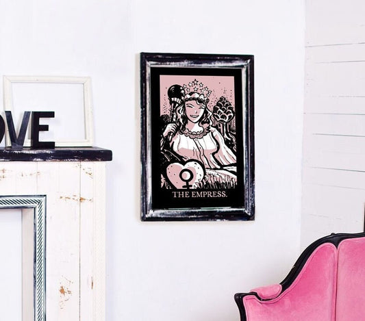 The Empress Pastel Goth Print - Pink Empress Tarot Poster by DesignBohemian