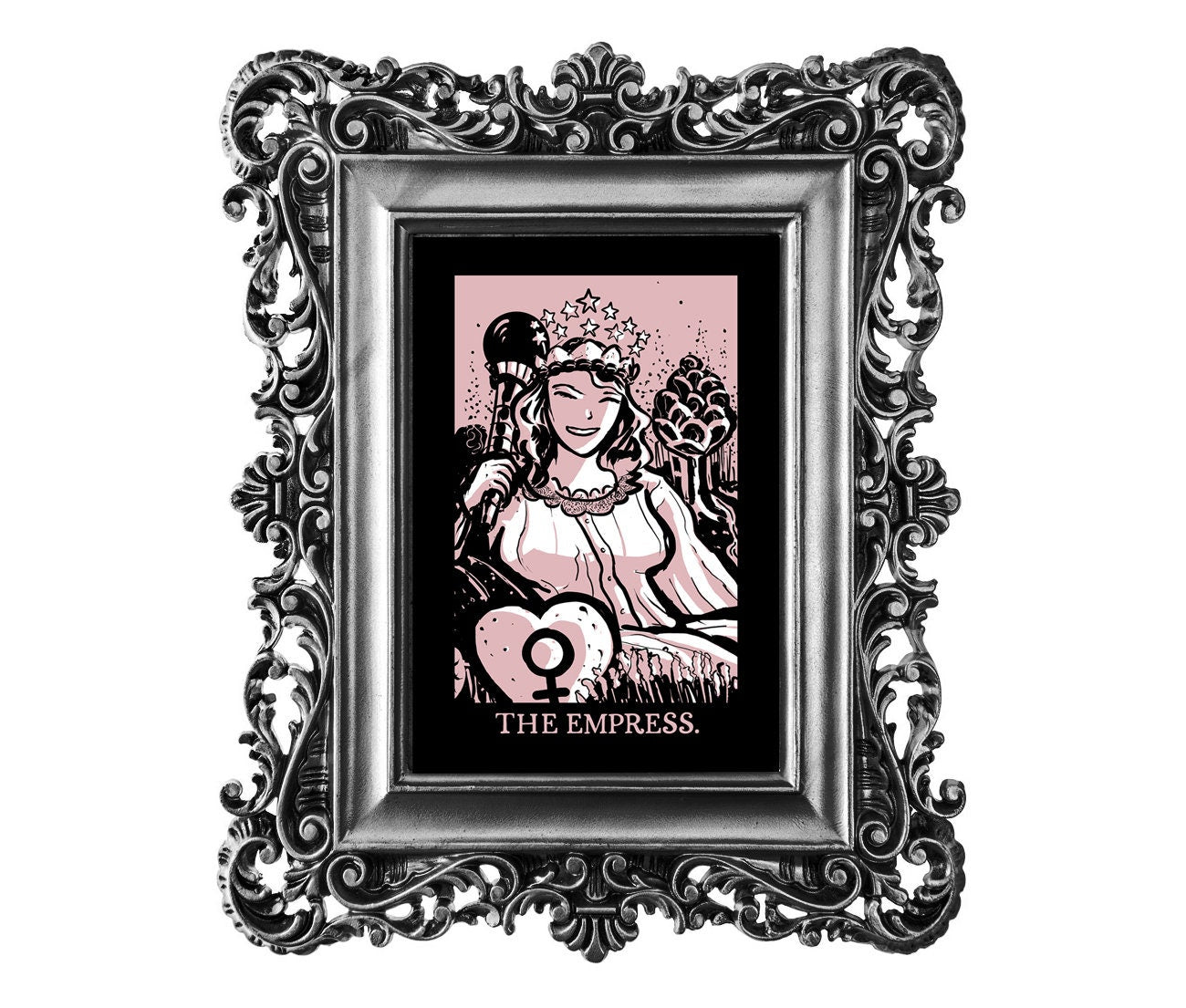 The Empress Pastel Goth Print - Pink Empress Tarot Poster by DesignBohemian