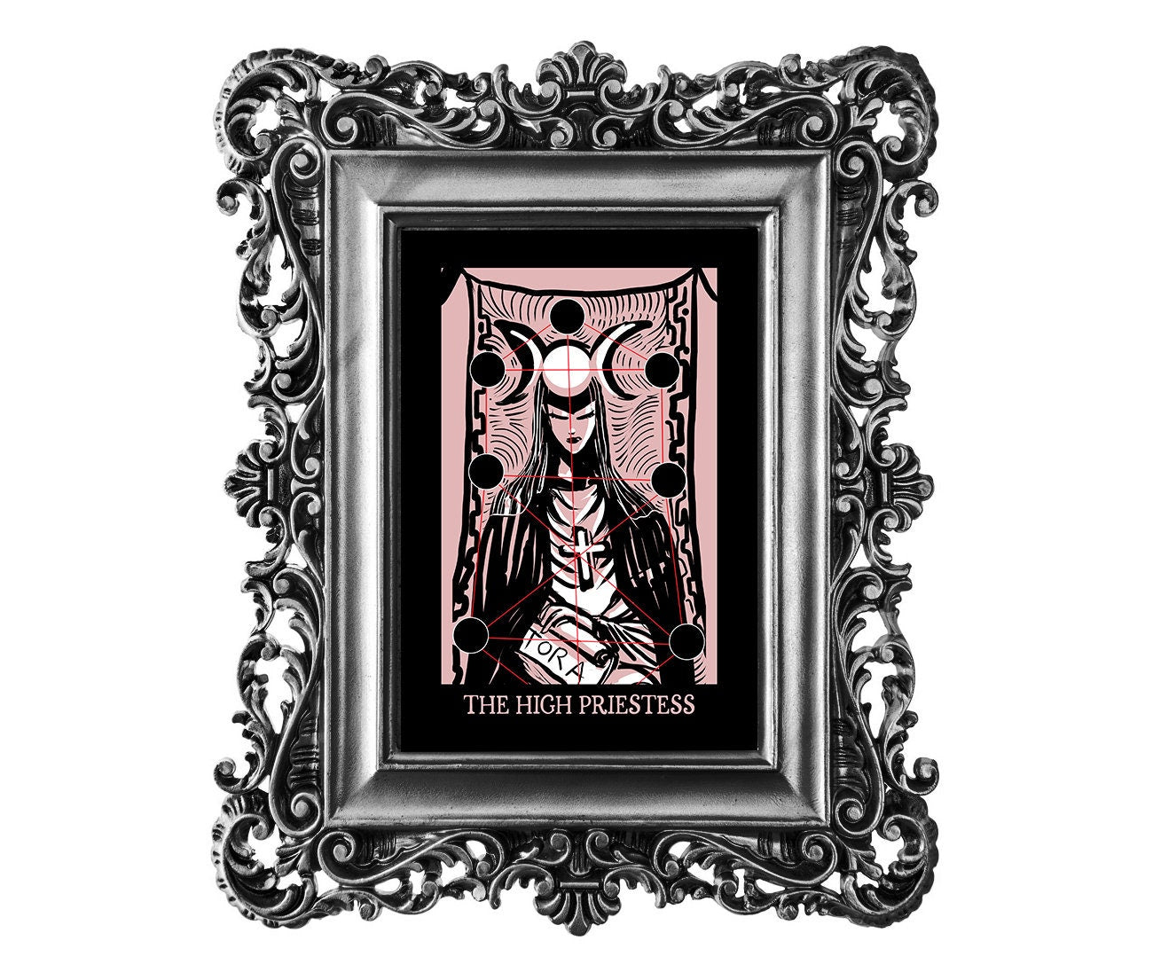 High Priestess Tarot Print: Goth Pink Empress Poster by DesignBohemian
