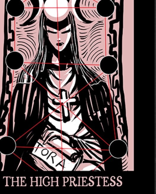 High Priestess Tarot Print: Goth Pink Empress Poster by DesignBohemian