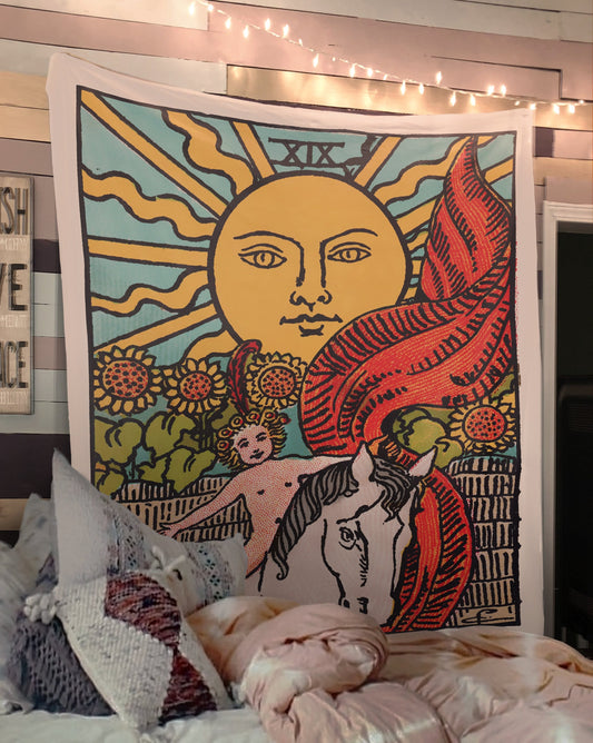 The Sun Tarot Card Tapestry - Rider Waite Smith Design