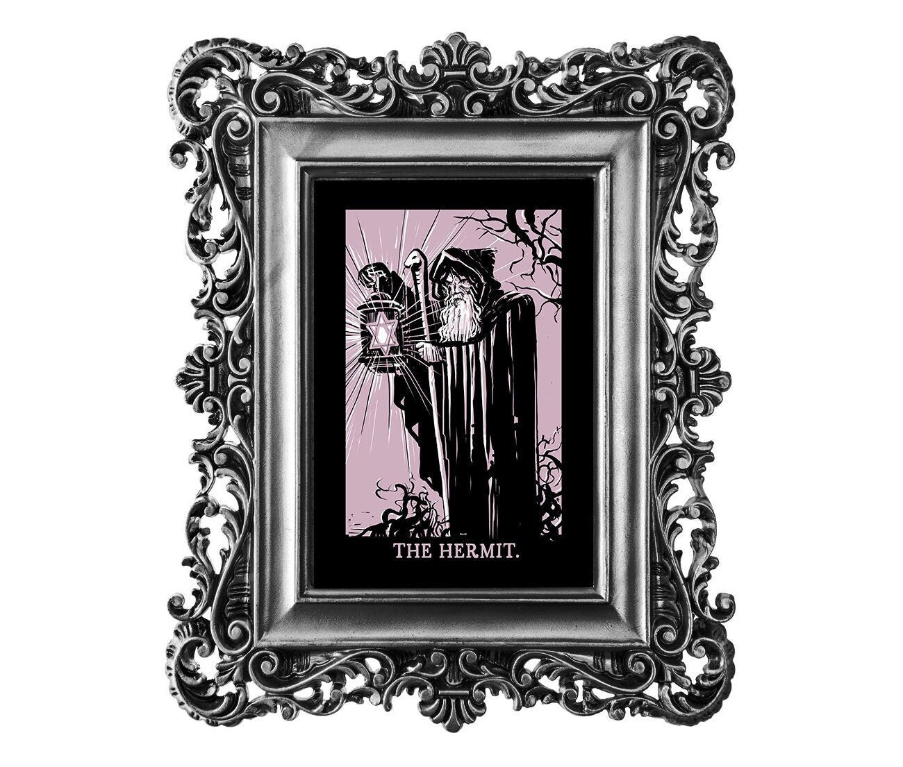 The Hermit Tarot Print: Goth Pastel Poster by DesignBohemian