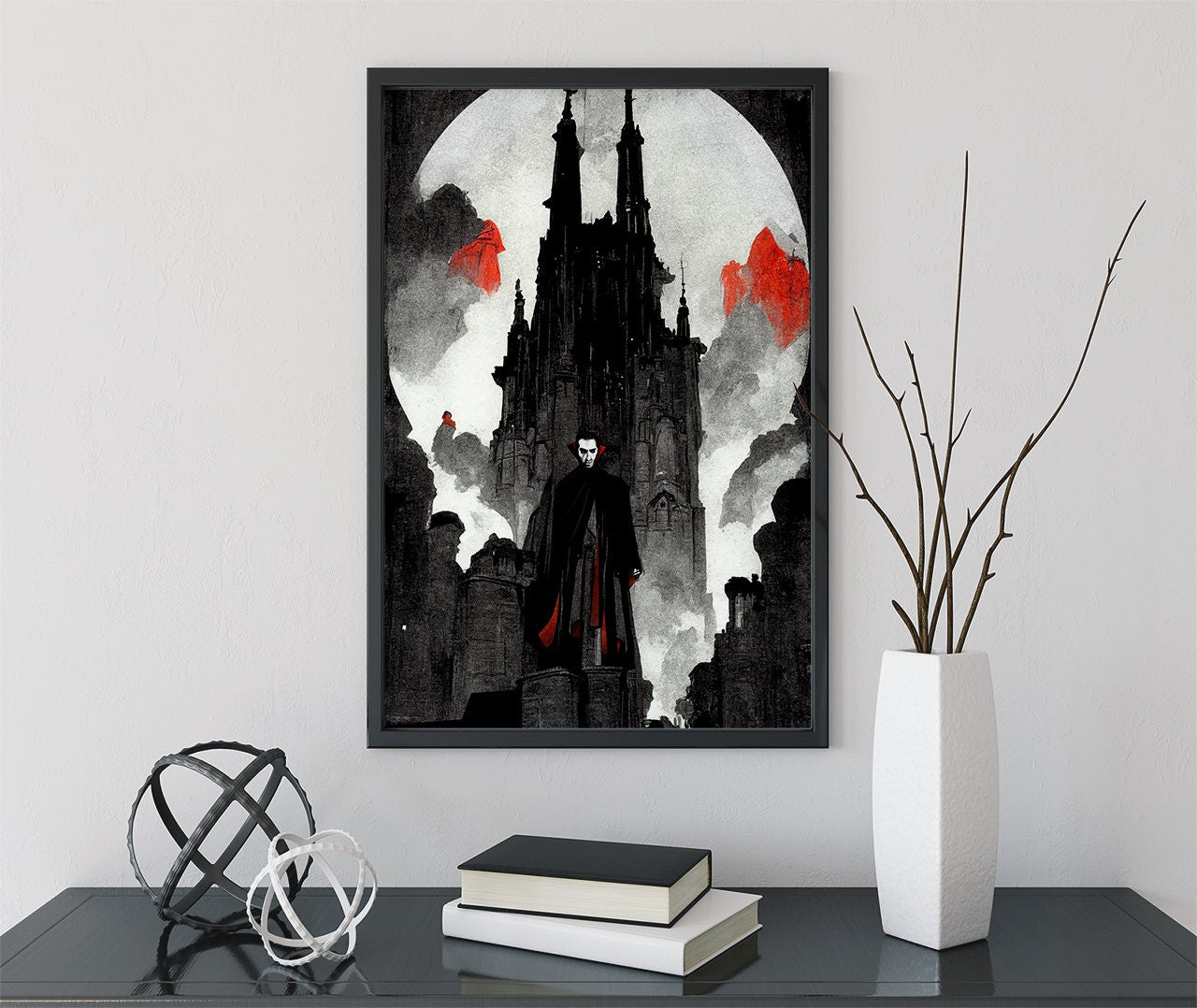 Dracula Print - Nosferatu, Vlad The Impaler, Prince of Darkness, Vampire, Vampyre Poster Halloween Print, No Frame