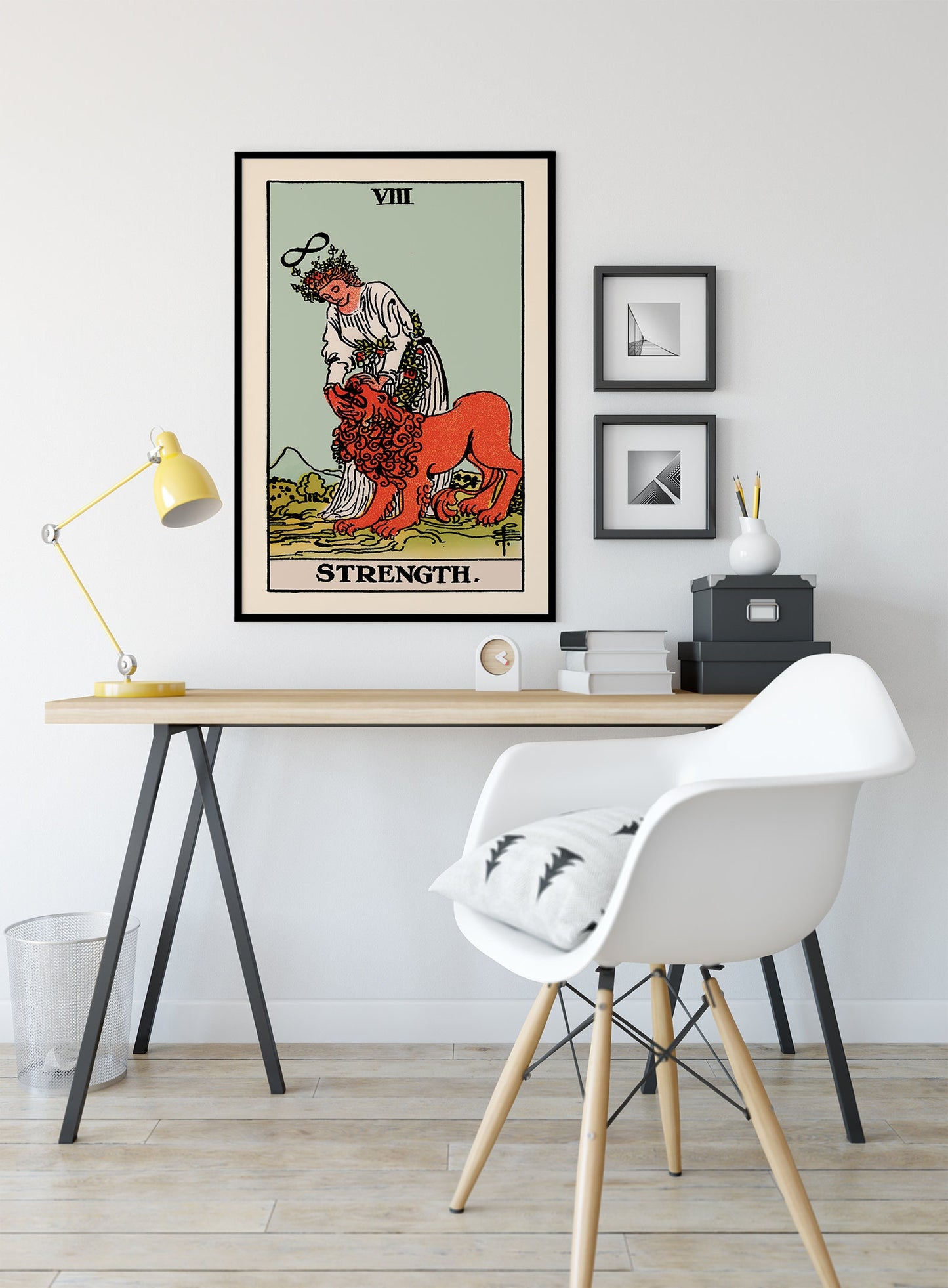 Strength - Tarot Card Print - The Strength Blue Sky Card Poster, No Frame