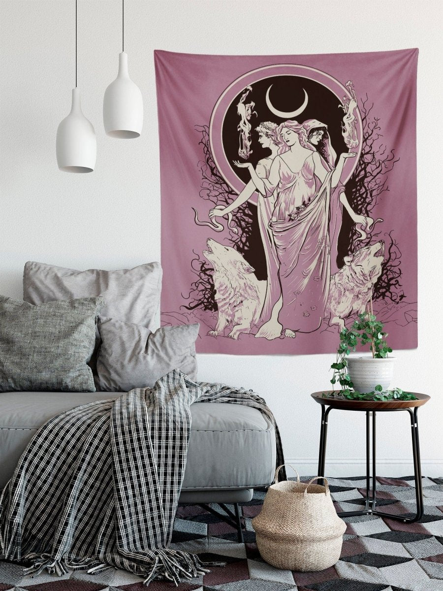 Moon Goddess Hecate Tapestry – Witchy Wiccan Wall Art