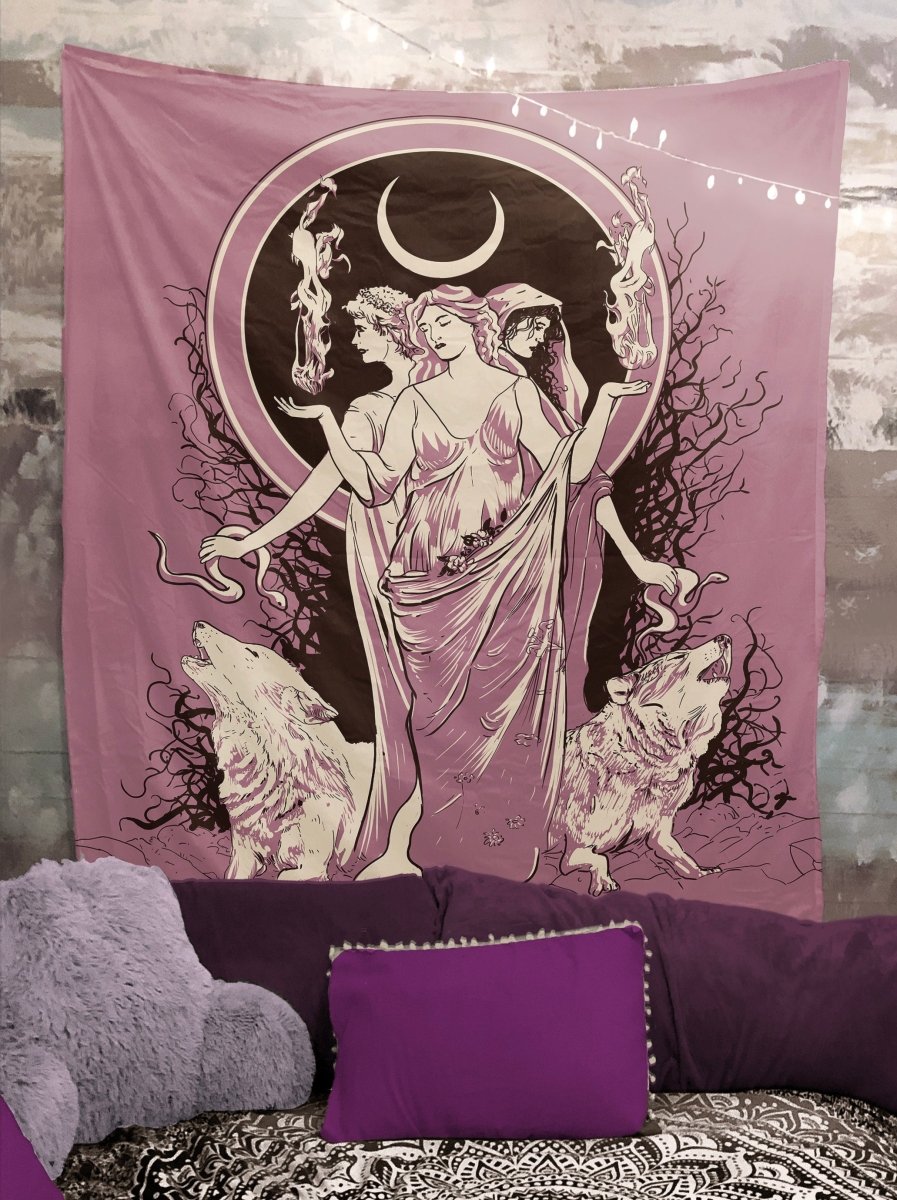 Moon Goddess Hecate Tapestry – Witchy Wiccan Wall Art