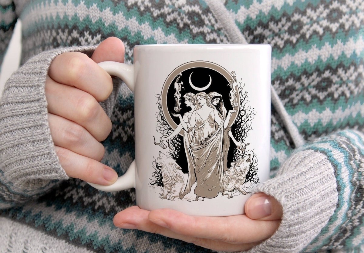 Hecate Coffee Mug – Moon Goddess Design
