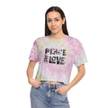 Tie Dye Crop Top - Peace and Love - Women's Tie-Dye Crop Tee