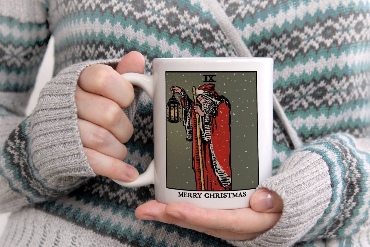 Hermit Santa Tarot Card Coffee Mug - Christmas Gift