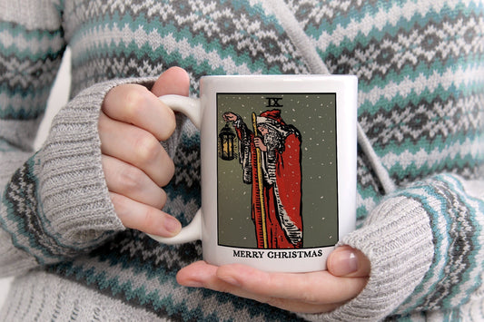 Hermit Santa Tarot Card Coffee Mug - Christmas Gift
