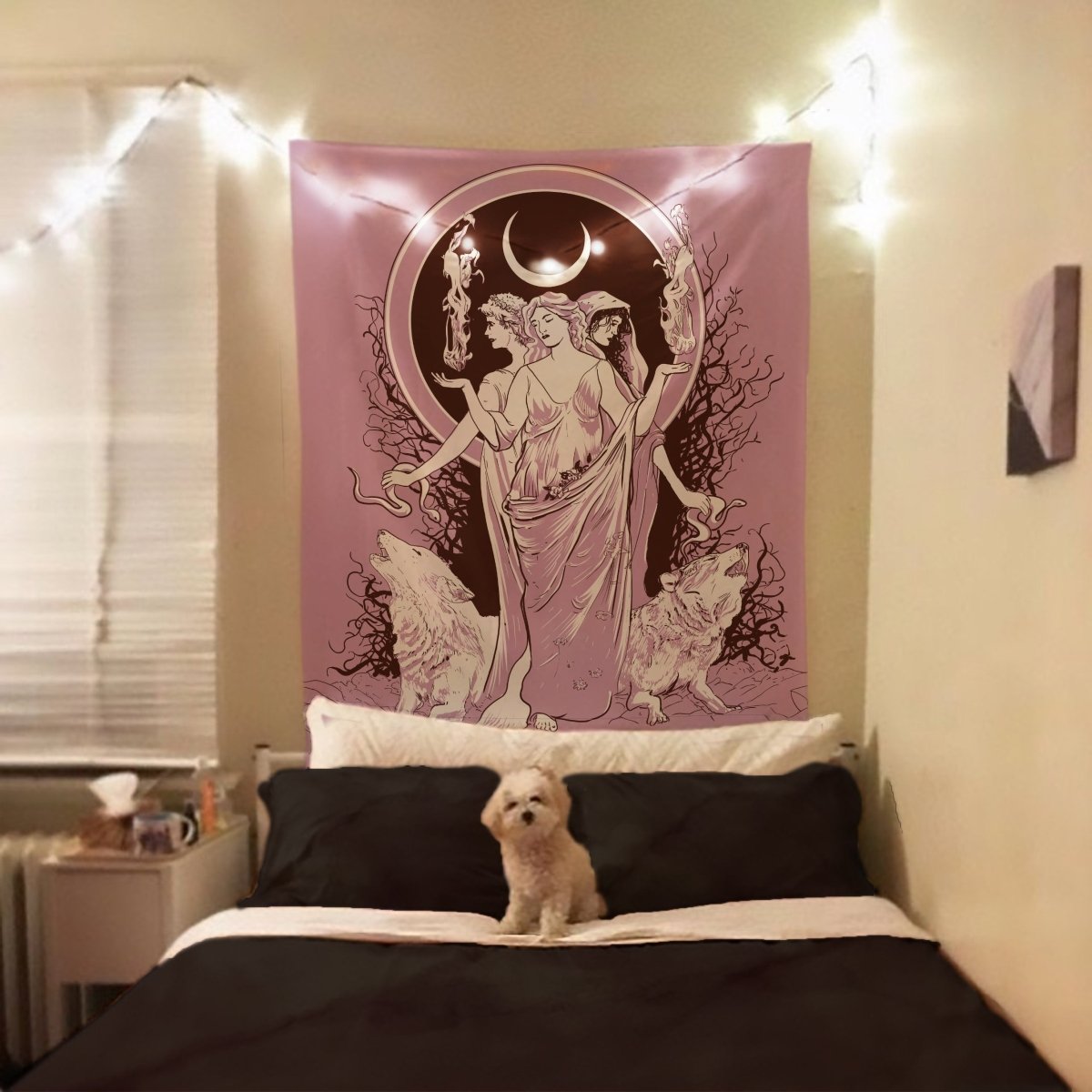 Moon Goddess Hecate Tapestry – Witchy Wiccan Wall Art