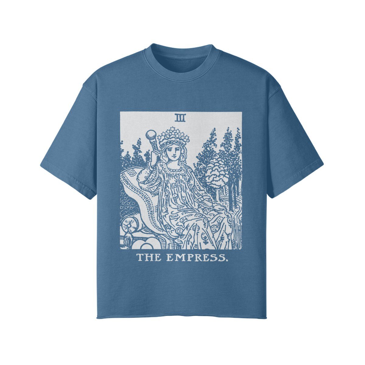 The Empress Shirt - Tarot Shirt - Oversized Street wear - Unisex Faded Raw Hem T-shirt