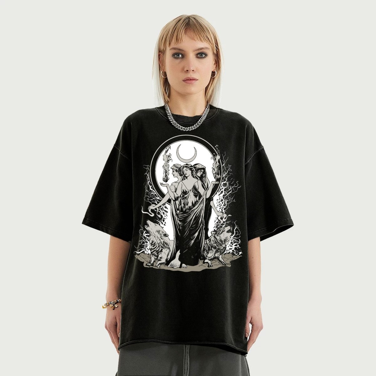 Moon Goddess Oversized Shirt - Streetwear - Hecate Shirt