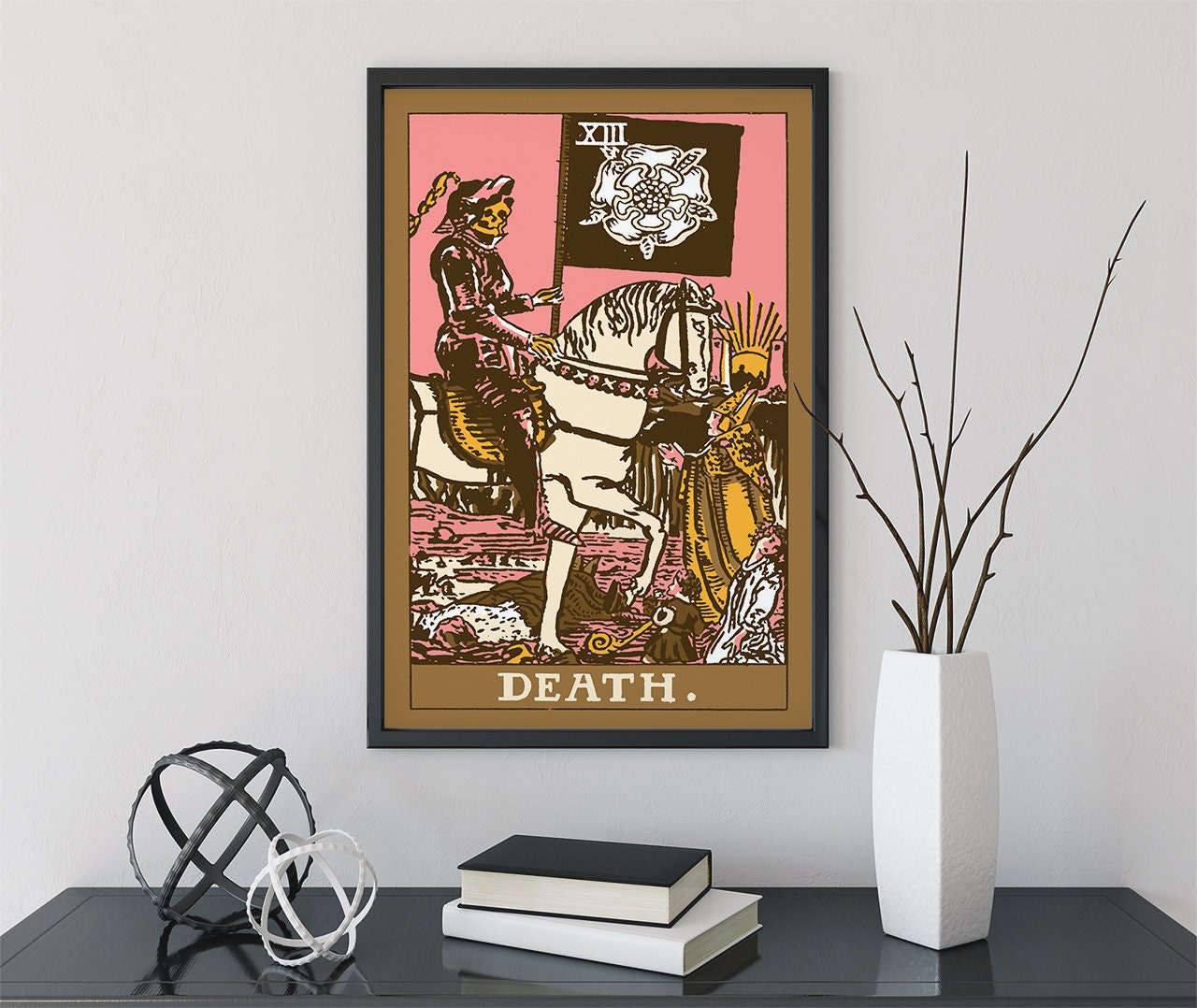 Death - Tarot Card Print - The Death Card Neapolitan goth punk Poster, No Frame