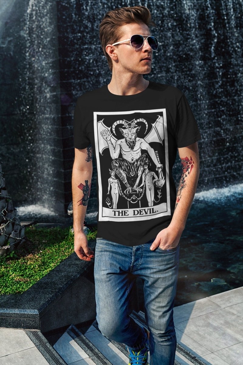 The Devil Tarot Shirt - Rider Waite Shirt - Unisex Loose T-shirt