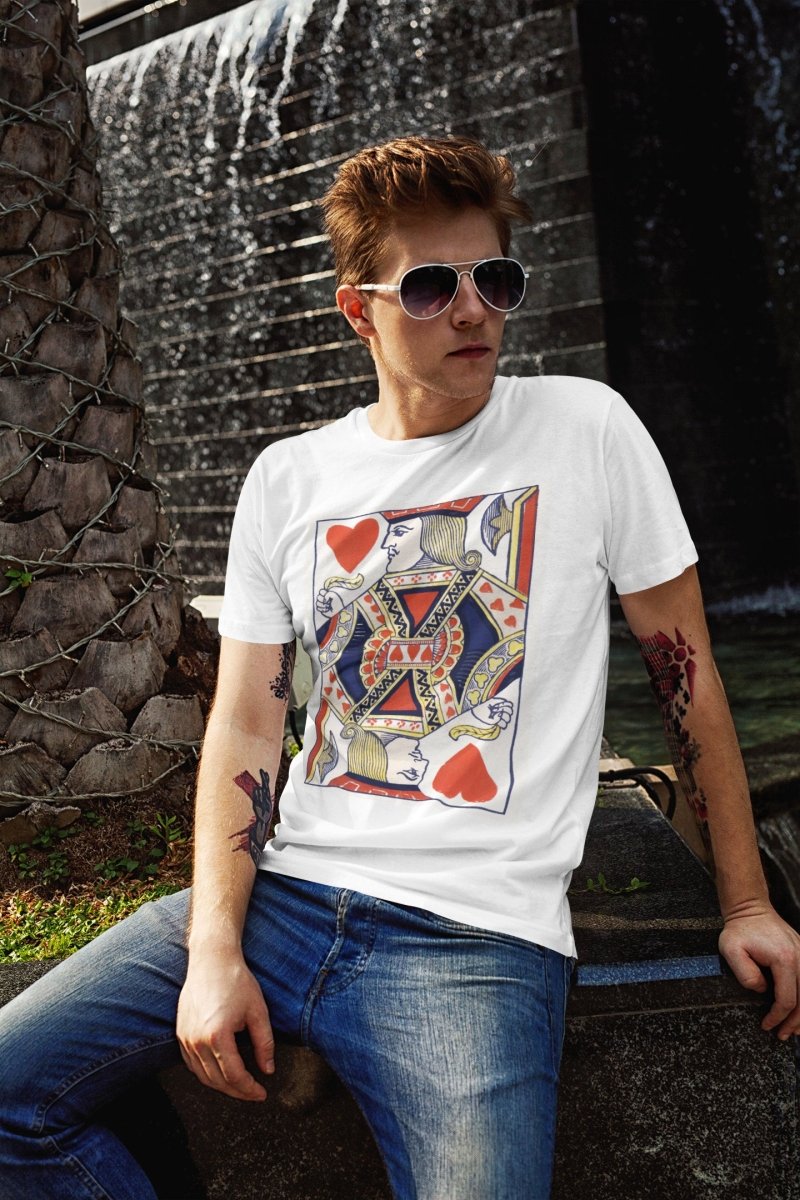 Playing Card Shirt - Jack of Hearts - Unisex Relaxed Fit Crew Neck T-shirt