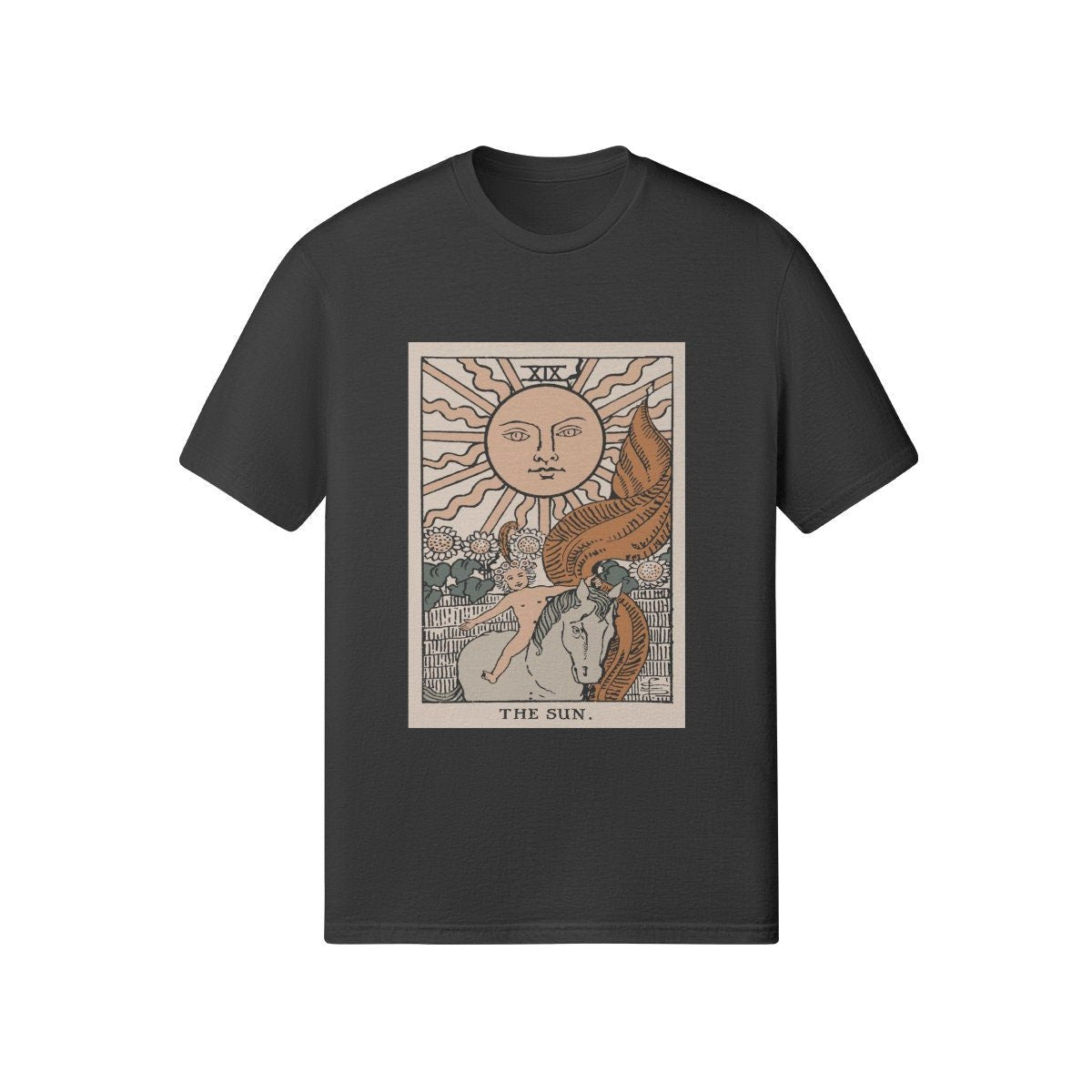 Mens Tarot Shirt - The Sun Card - Vintage Tshirt - Unisex Relaxed Fit Crew Neck T-shirt