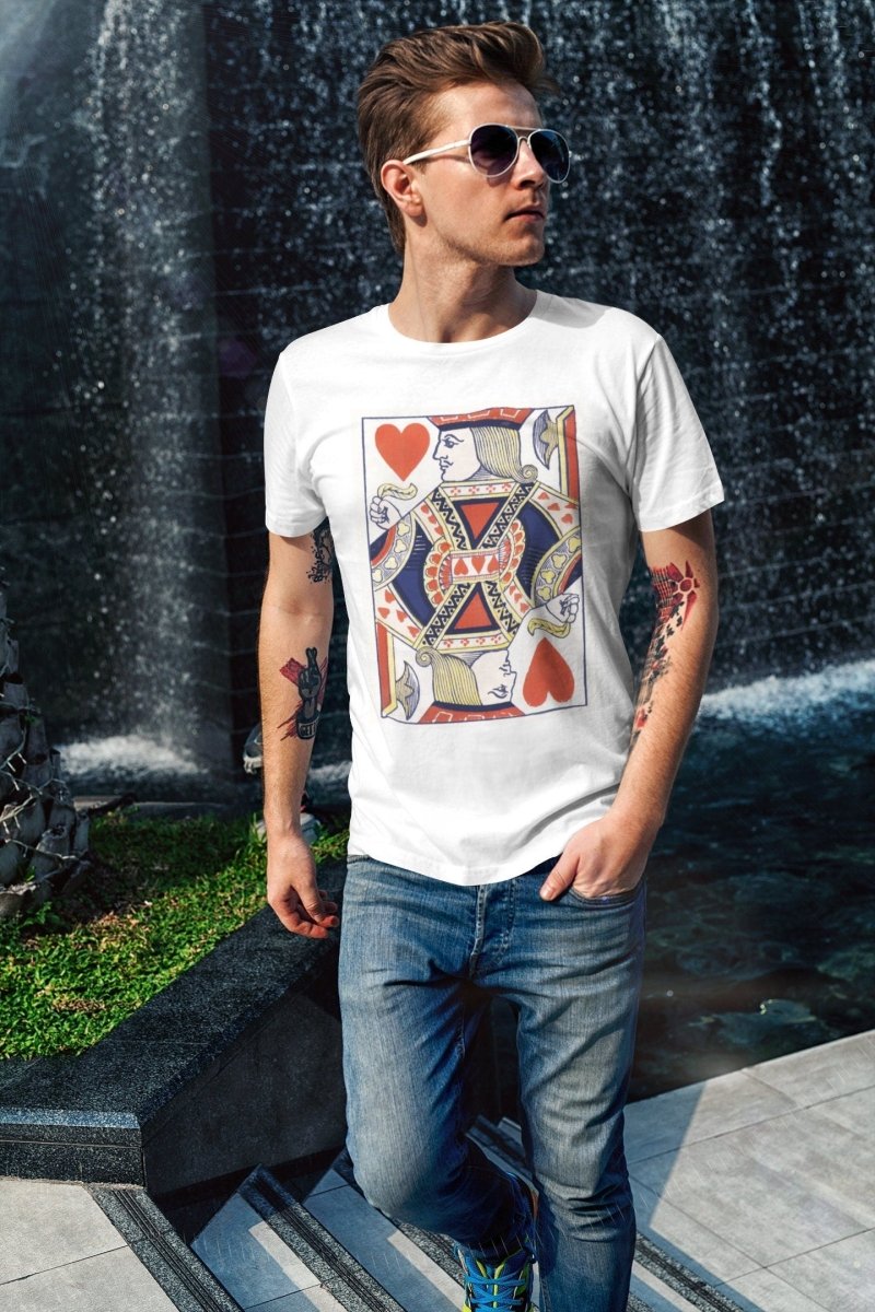 Playing Card Shirt - Jack of Hearts - Unisex Relaxed Fit Crew Neck T-shirt