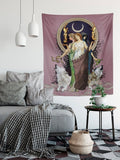 Hecate Moon Goddess Tapestry – Purple Wiccan Wall Art