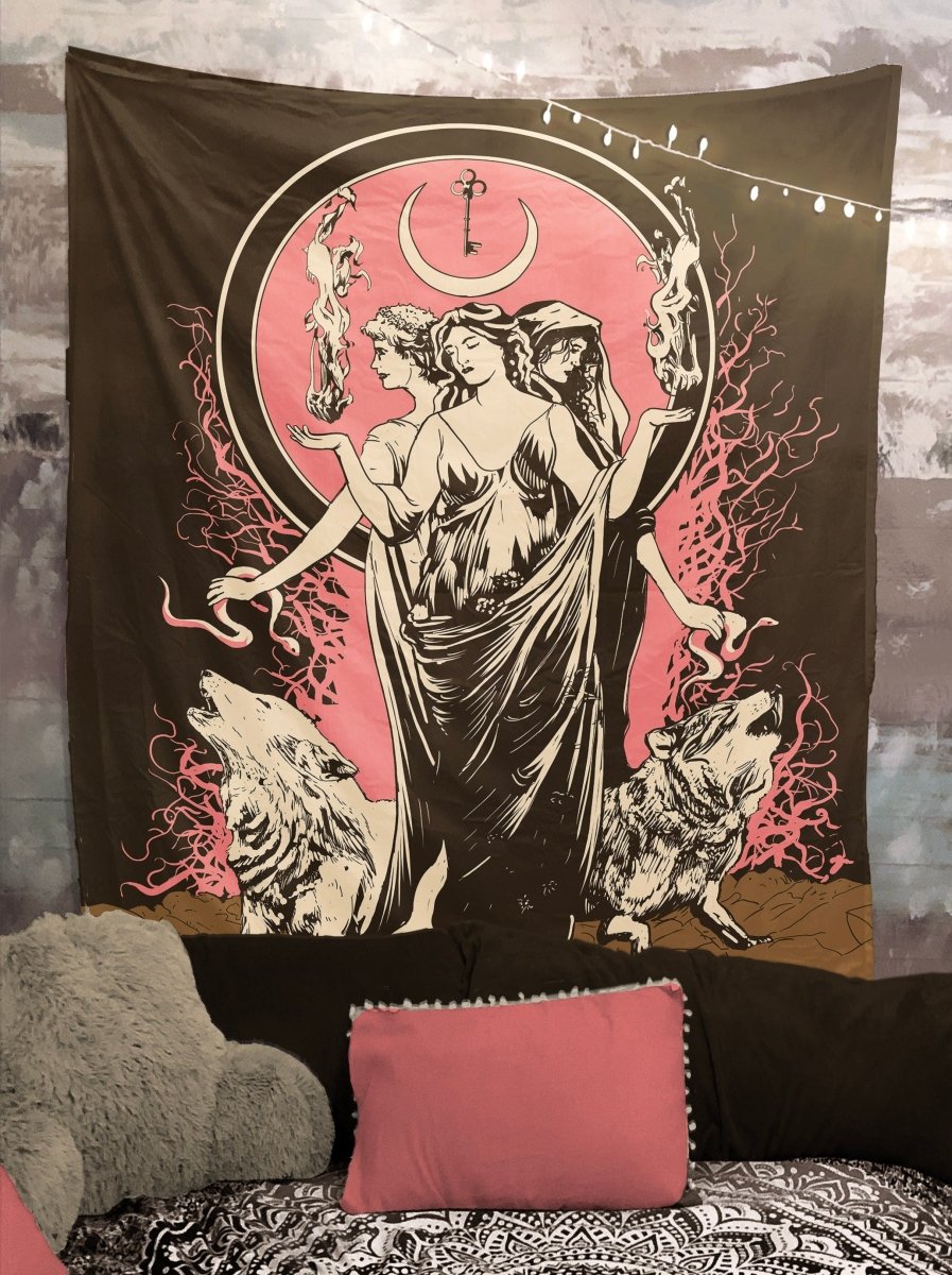 Hecate Tapestry - Wiccan Neapolitan Witch, Moon Goddess Wall Art