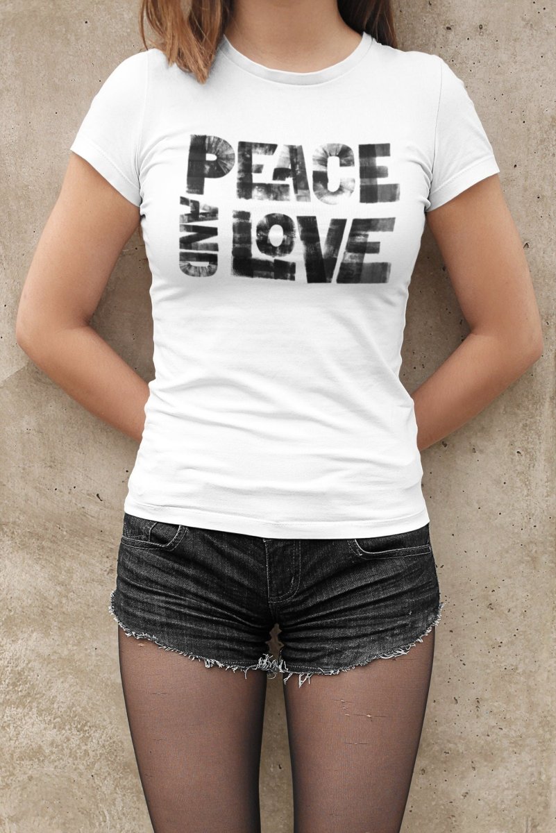 Graffiti Shirt - Pink tshirt - Peace And Love Shirt - Women's Favorite Tee