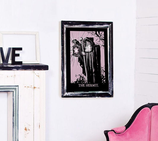The Hermit Tarot Print: Goth Pastel Poster by DesignBohemian