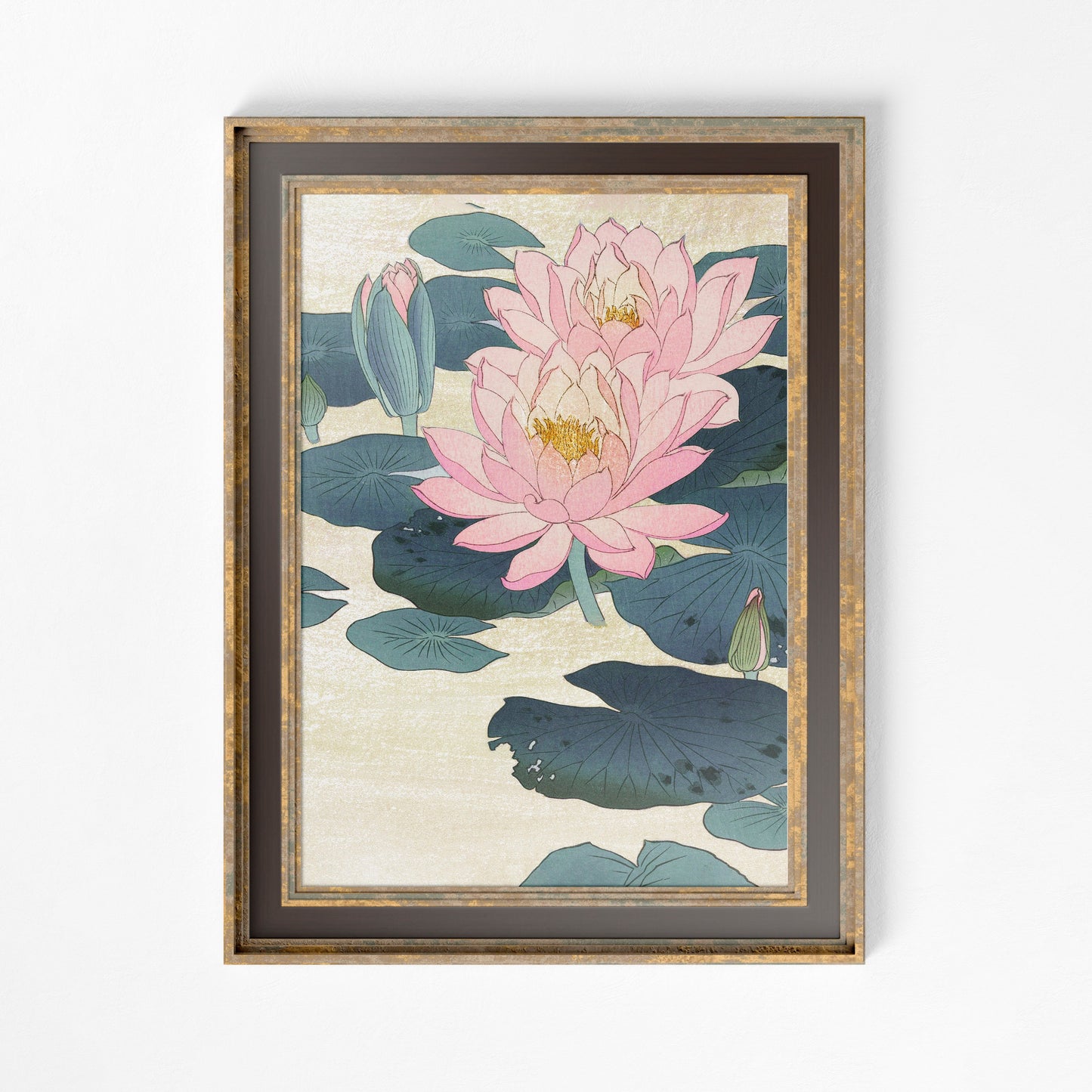 Water Lily by Ohara Koson Vintage Illustration - Japanese Antique Print