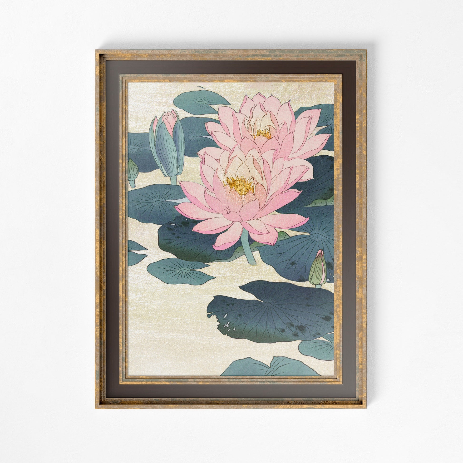 Water Lily by Ohara Koson Vintage Illustration - Japanese Antique Print