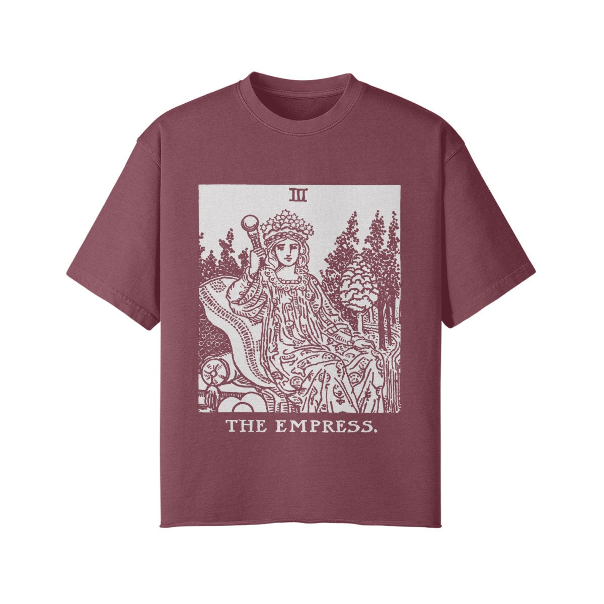 The Empress Shirt - Tarot Shirt - Oversized Street wear - Unisex Faded Raw Hem T-shirt